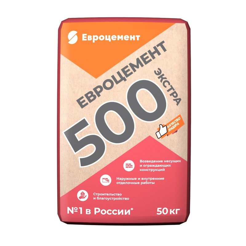 Цемент Евроцемент М-500 Д20 ЦЕМ II А-Ш 42,5 Н 50 кг